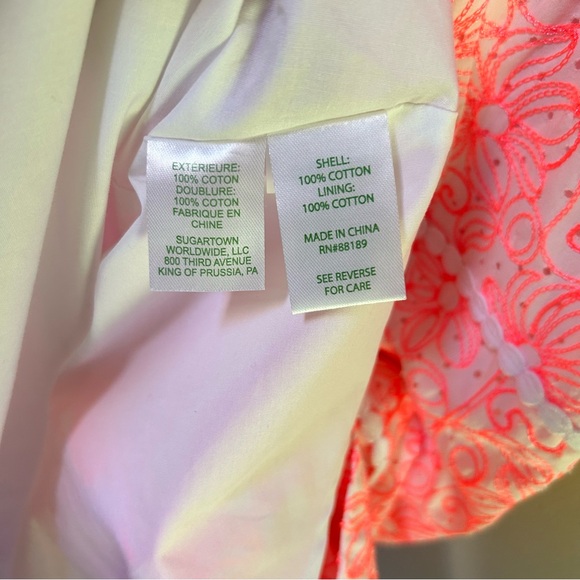 Lilly Pulitzer ~ new ~ Ellen Flounce Dress in Cantaloupe Lasercut Dot in size 4 - Picture 6 of 14